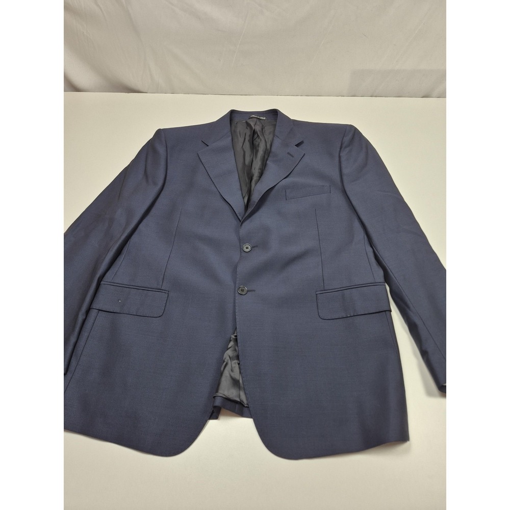 Zanieri Suit Jacket Mens 42 Blue Wool Reda Super 100s Italy 2 Button FLAW